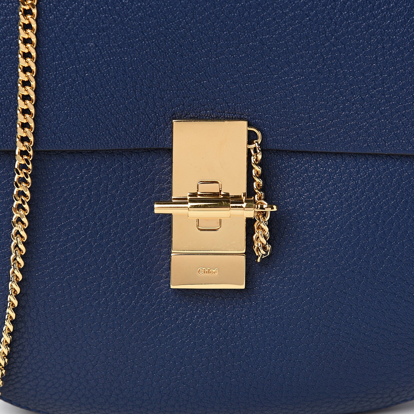 Grained Lambskin Drew Shoulder Bag Royal Navy