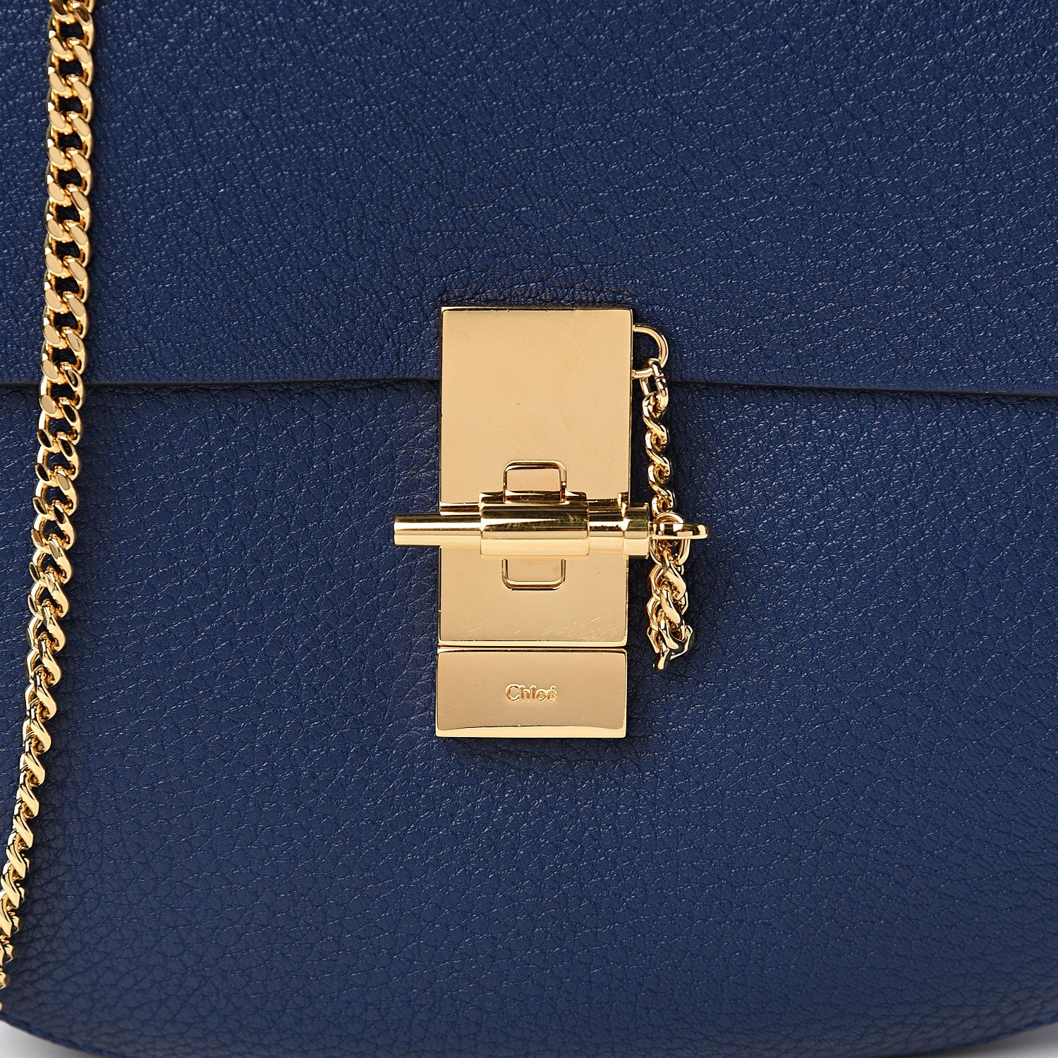 Chloe Grained Lambskin Drew Shoulder Bag Royal Navy 10 of 10