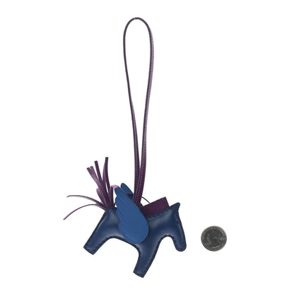 Hermes Milo Lambskin Grigri Rodeo Pegase Horse Bag Charm PM Bleu Saphir Violet Bleu France 2 of 4