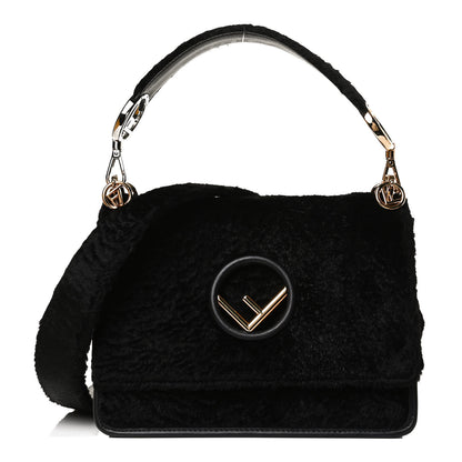 Fendi Velluto Astrakan Vitello Dolce F is Fendi Kan I Shoulder Bag Black 1 of 17