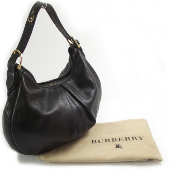 Burberry Prorsum Leather Pleated Hobo Brown 3 of 10