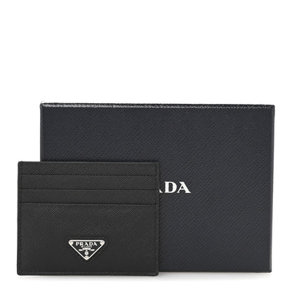 Prada Saffiano Triangle Card Case Black 8 of 8