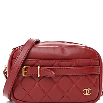Chanel Lambskin Quilted Small Buckle Camera Case Bag Burgundy 8 of 11
