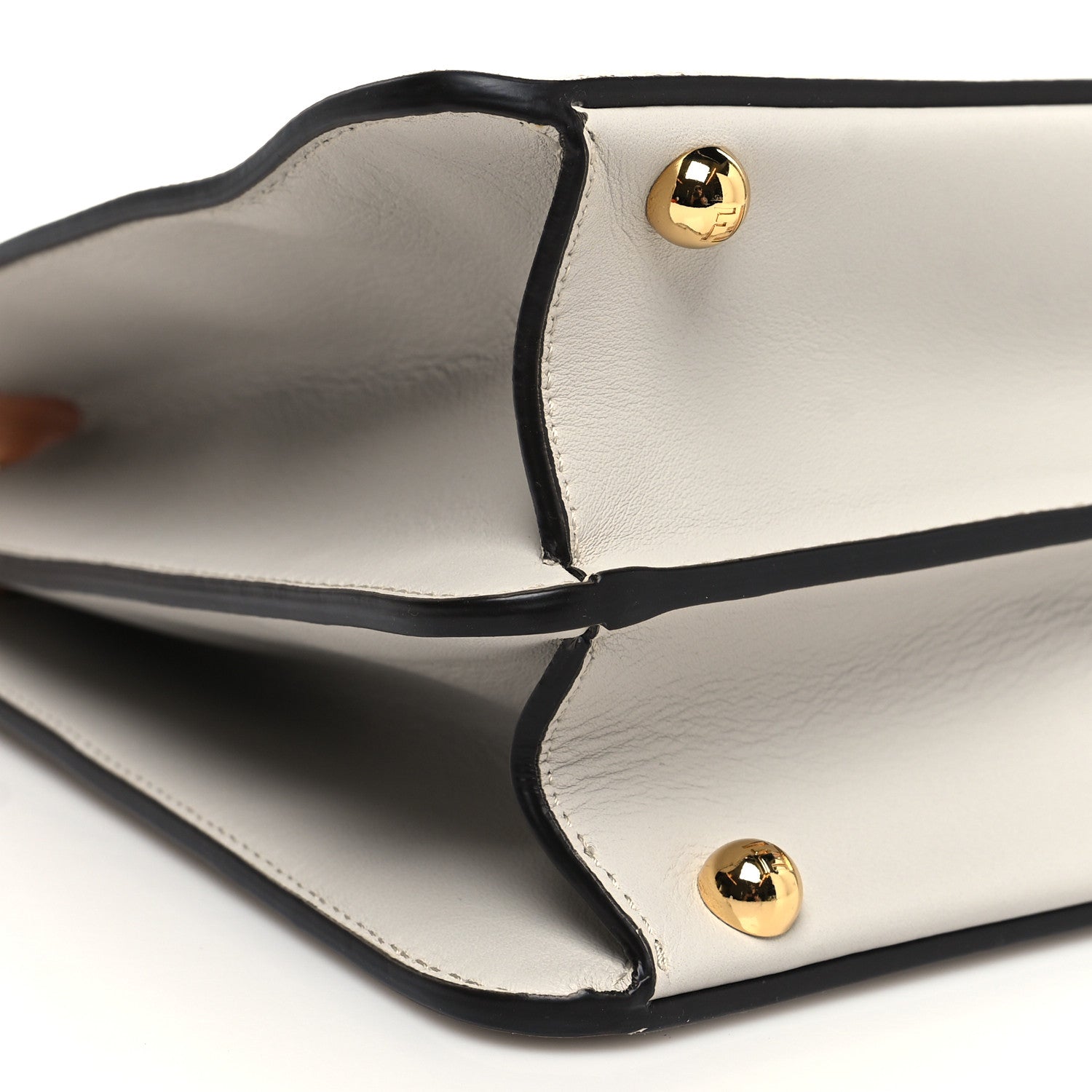 Fendi Vitello Seta Shiny Nappa Medium Peekaboo I SEE U Satchel White Ice Light Rose 11 of 12