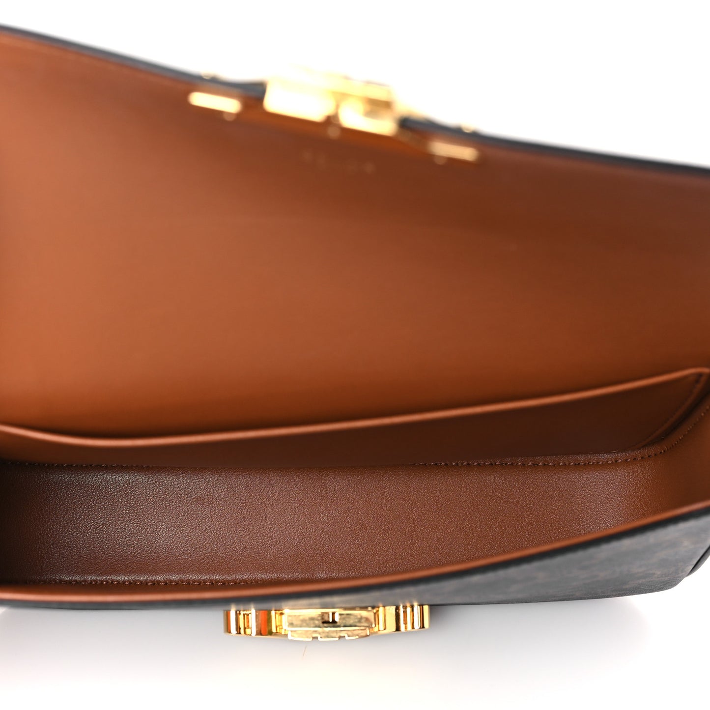 Canvas Calfskin Triomphe Shoulder Bag Tan