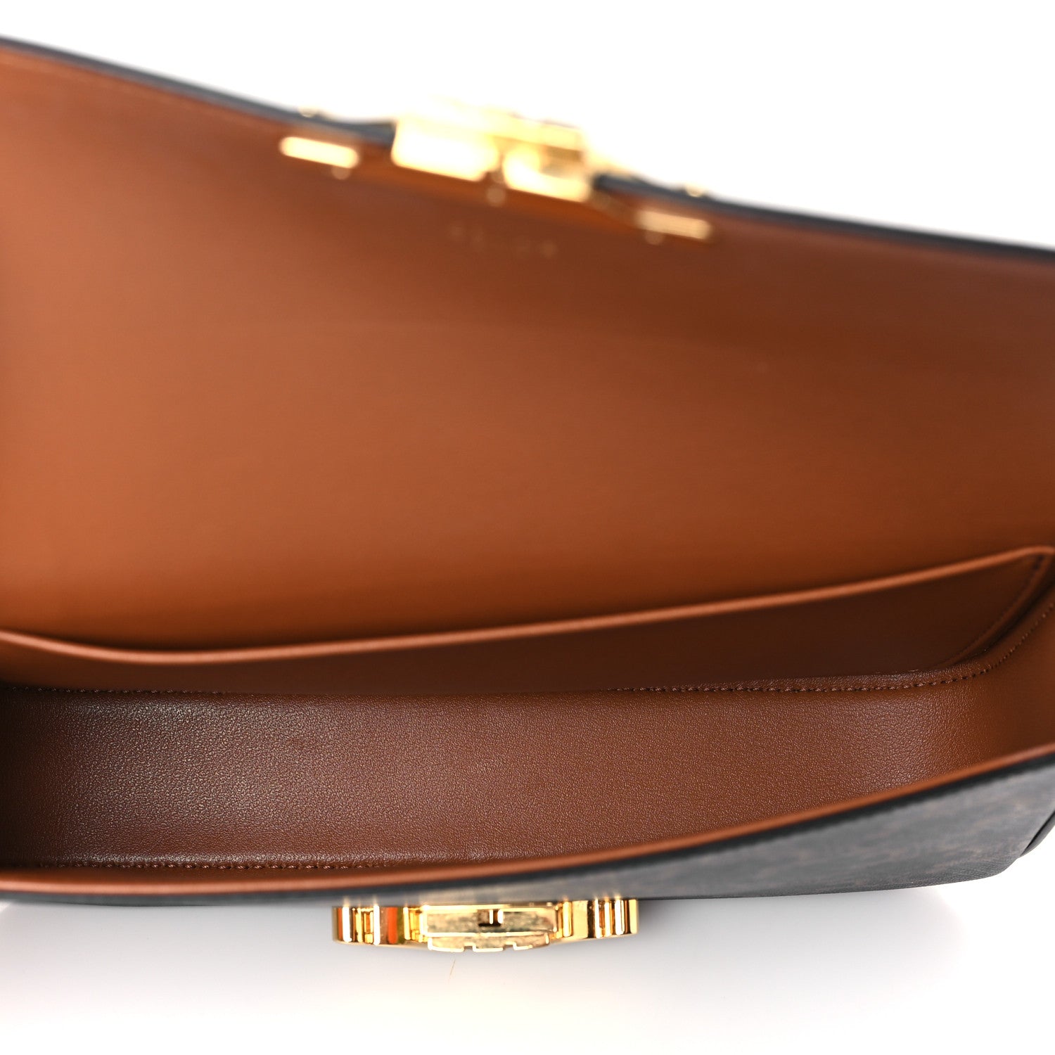 Celine Canvas Calfskin Triomphe Shoulder Bag Tan 5 of 9