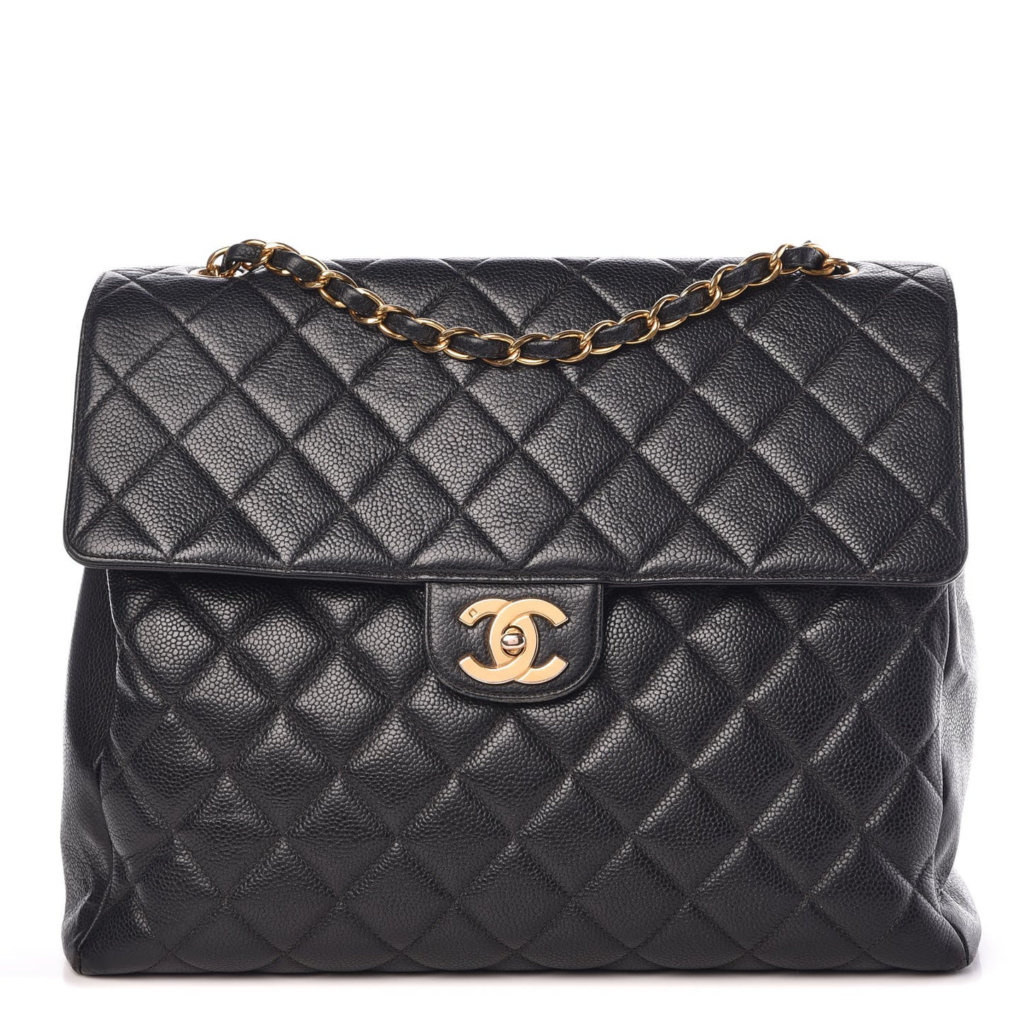 Caviar Quilted Jumbo Single Flap Black