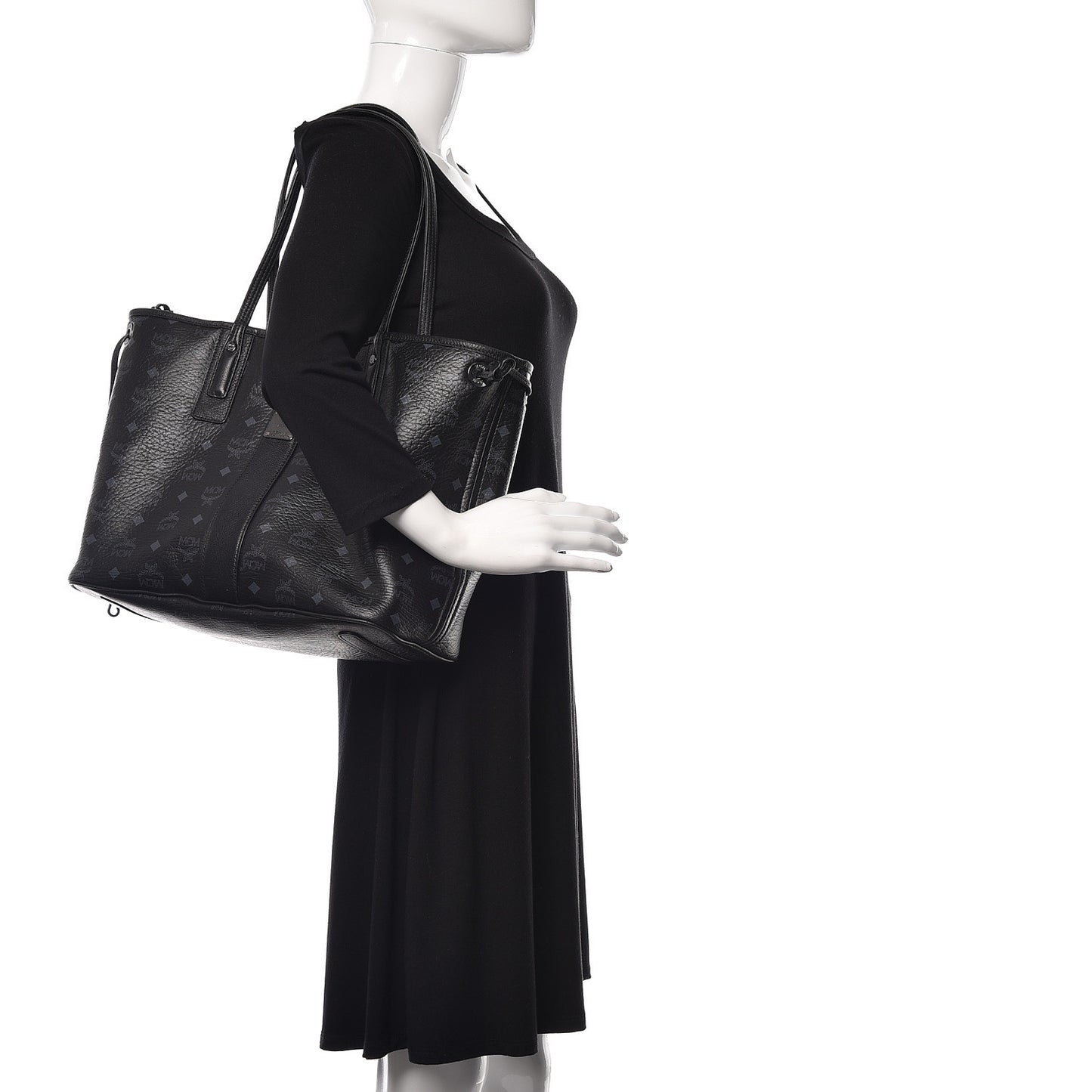 Visetos Medium Liz Reversible Shopper Tote Black
