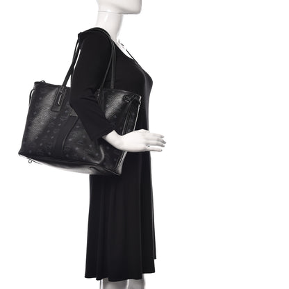 MCM Visetos Medium Liz Reversible Shopper Tote Black 2 of 20