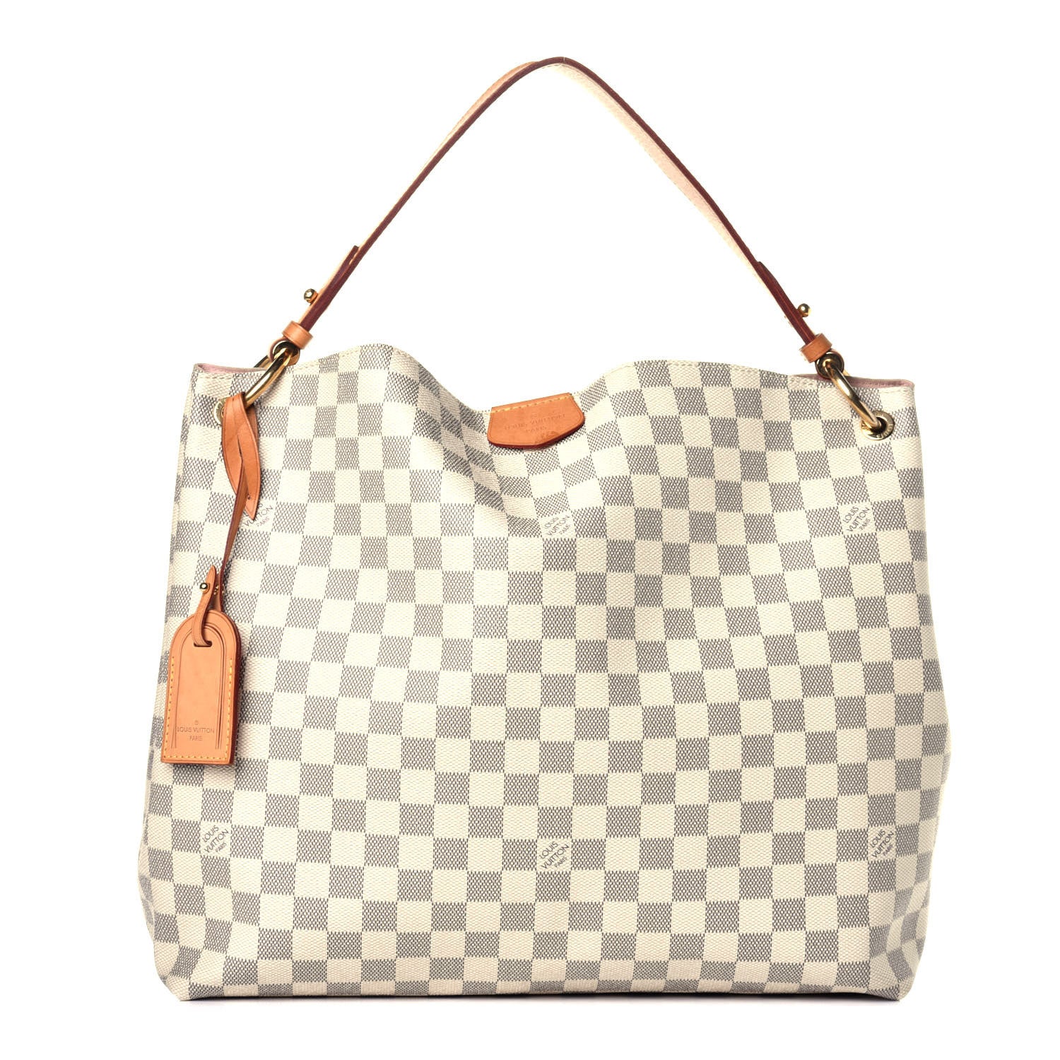 Louis Vuitton Damier Azur Graceful MM Rose Ballerine 1 of 11