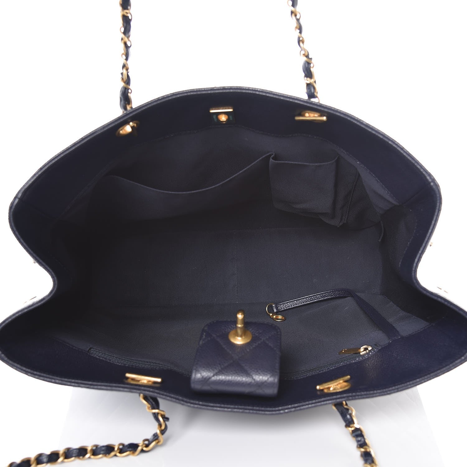 Chanel Caviar Quilted Large CC Shopping Tote Navy 5 of 8