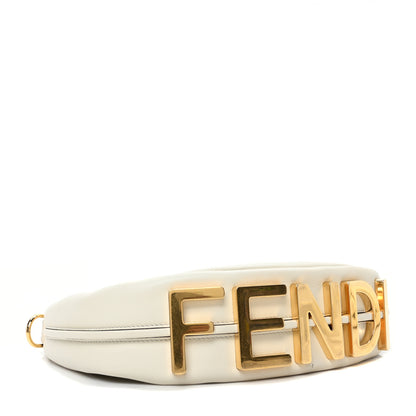 Fendi Vitello Grace Matte Small Fendigraphy Hobo Bag White Ice 4 of 9