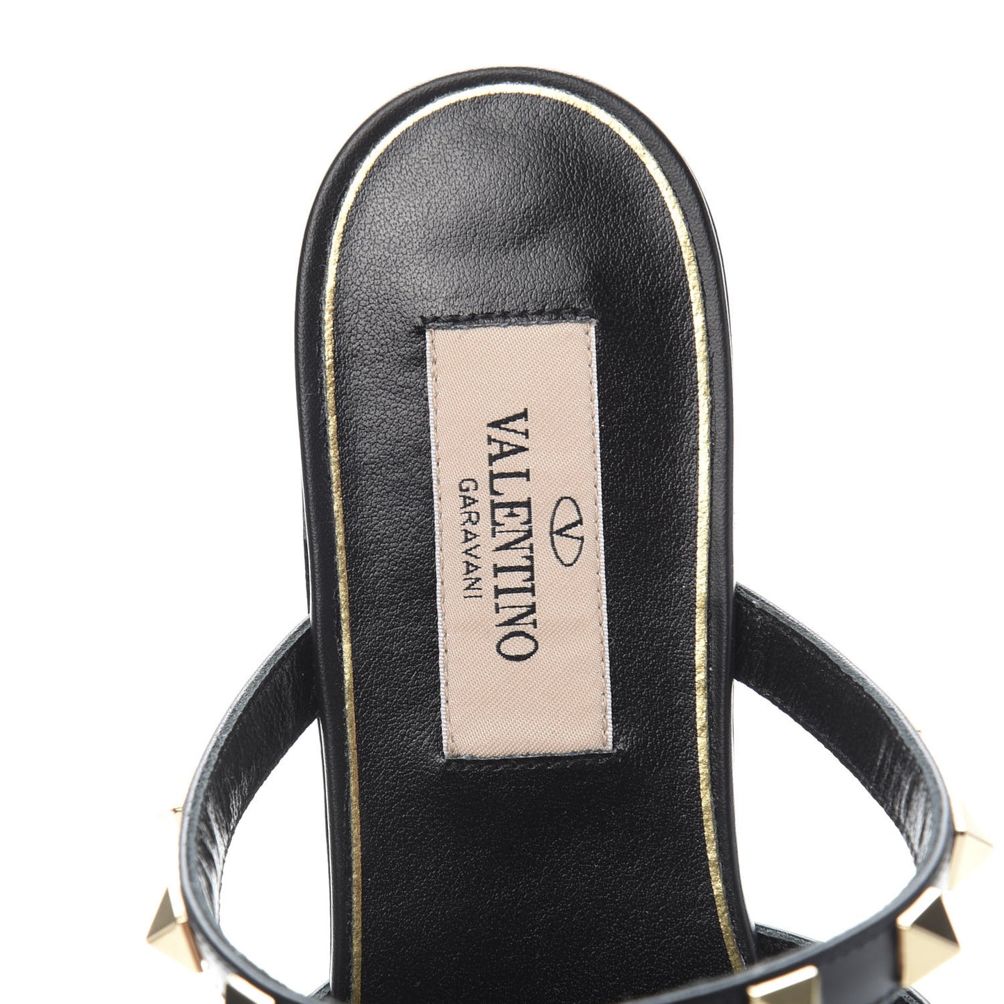 Calfskin Boudoir Rockstud Flat Cage Mules 35.5 Rose Cannelle Black