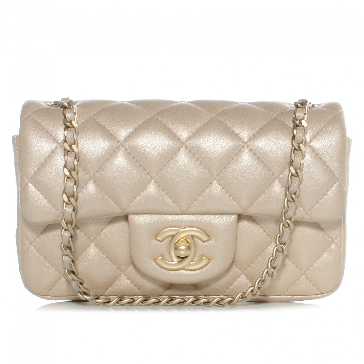 Chanel Lambskin Quilted Extra Mini Flap Light Gold 1 of 8