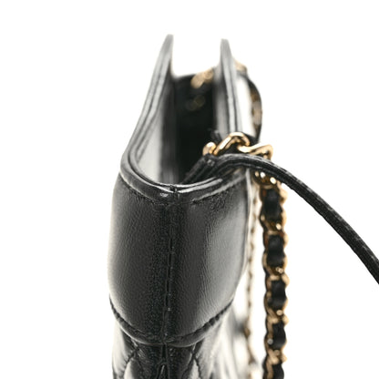 Chanel Shiny Crumpled Calfskin Quilted Mini 31 Shopping Bag Black 13 of 14