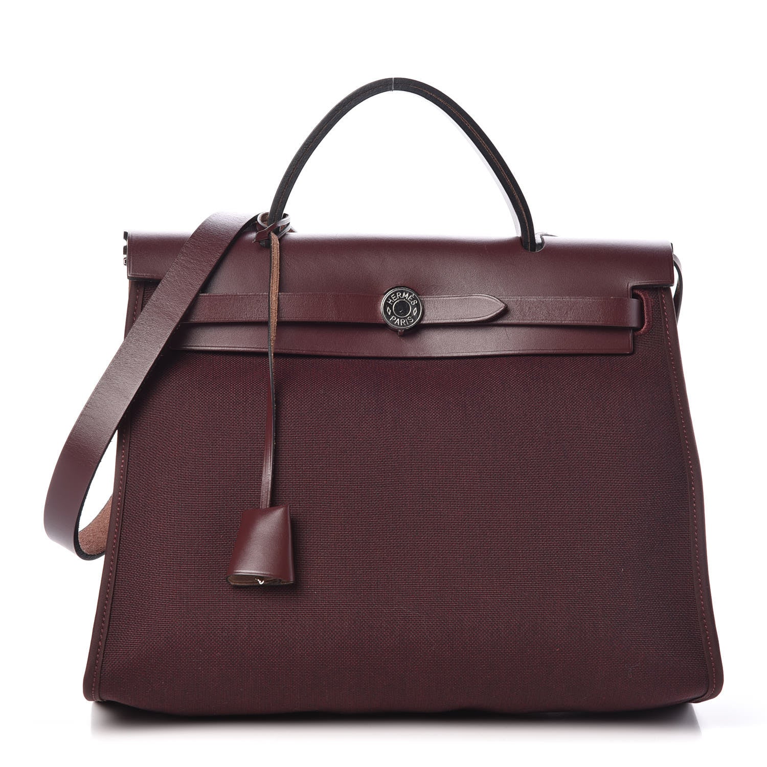 Hermes Vache Hunter Toile Officier Herbag Zip 31 PM Prune 3 of 13