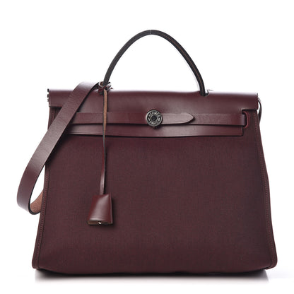 Hermes Vache Hunter Toile Officier Herbag Zip 31 PM Prune 3 of 13