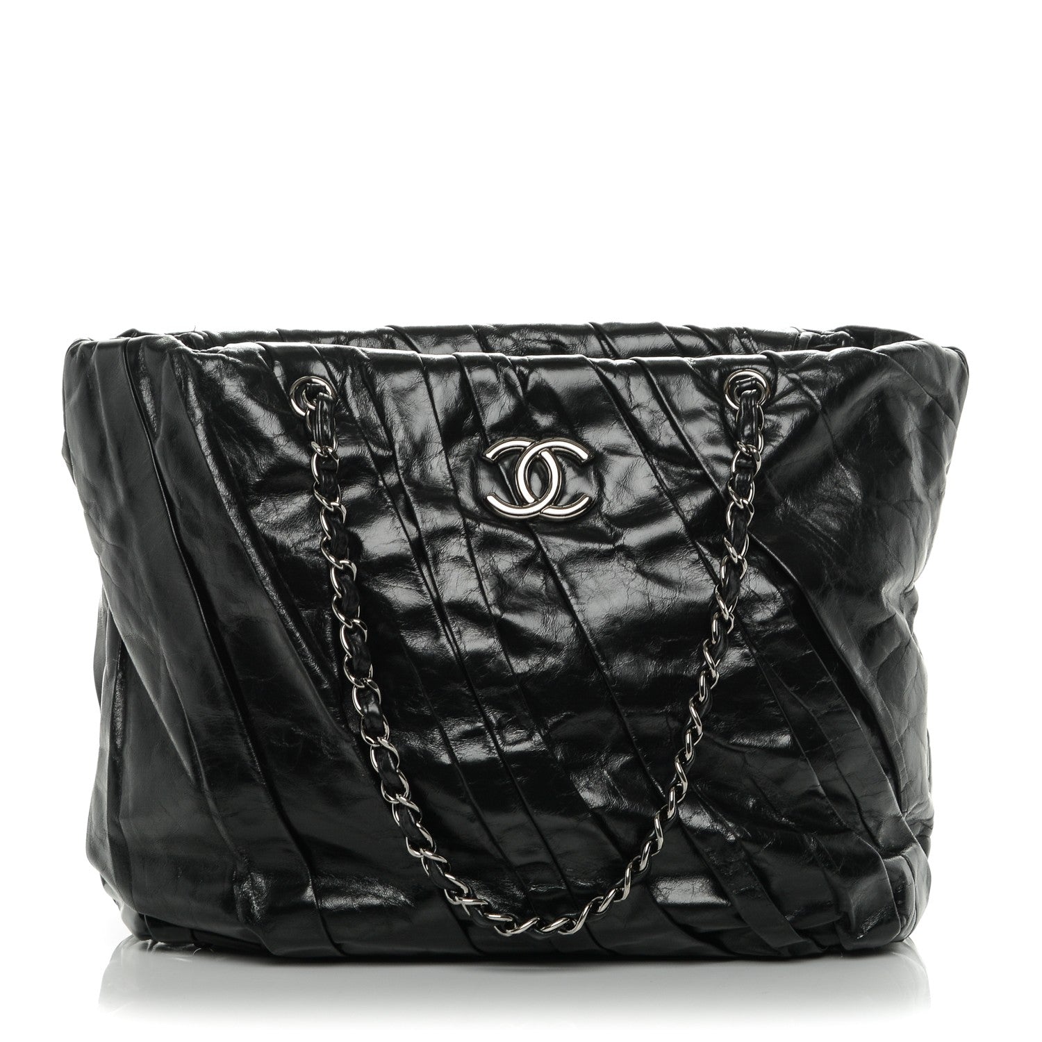Chanel Glazed Calfskin Large Twisted Tote Black 1 of 8