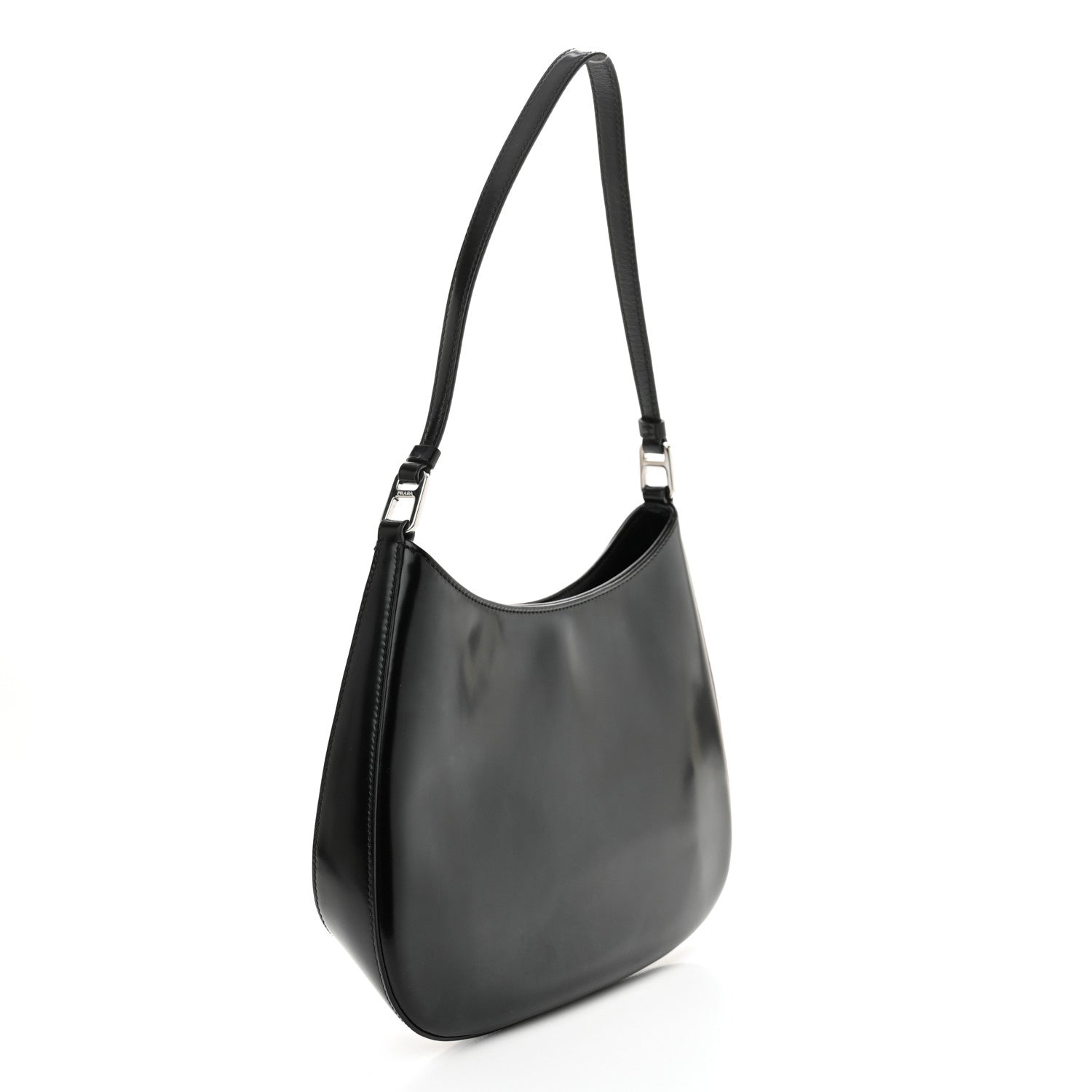 Prada Spazzolato Cleo Shoulder Bag Black 3 of 11