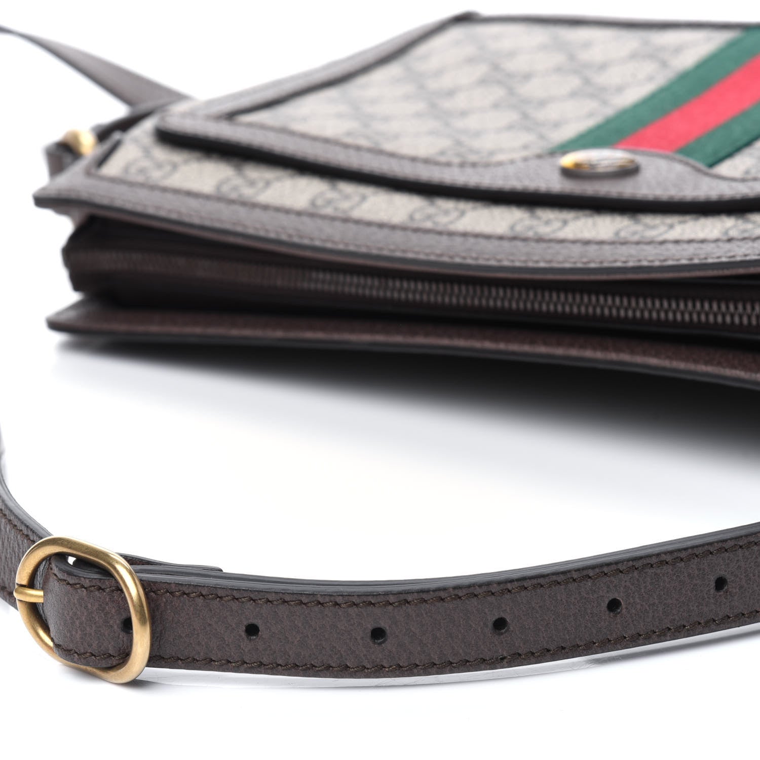 Gucci GG Supreme Monogram Web Medium Ophidia Shoulder Bag Beige New Acero 31 of 33
