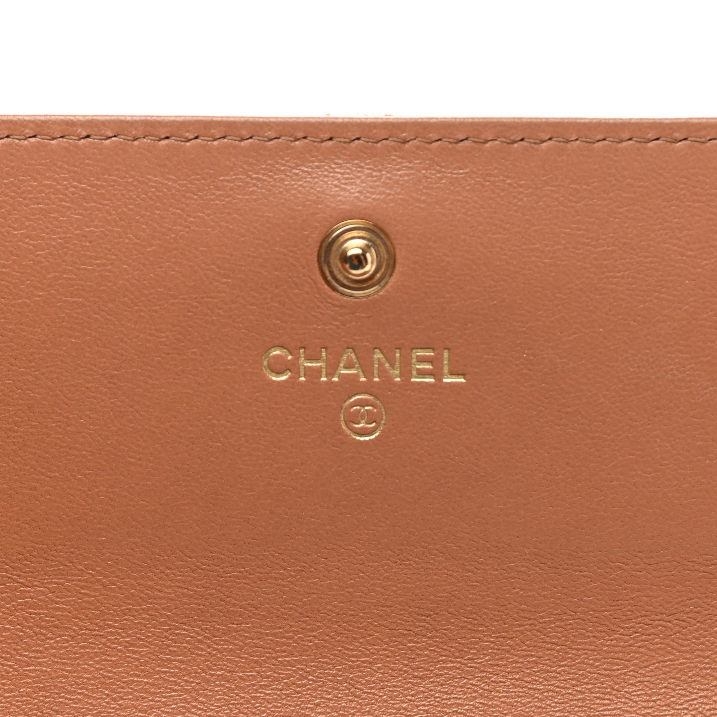 Lambskin Quilted Chanel 19 Flap Wallet Brown