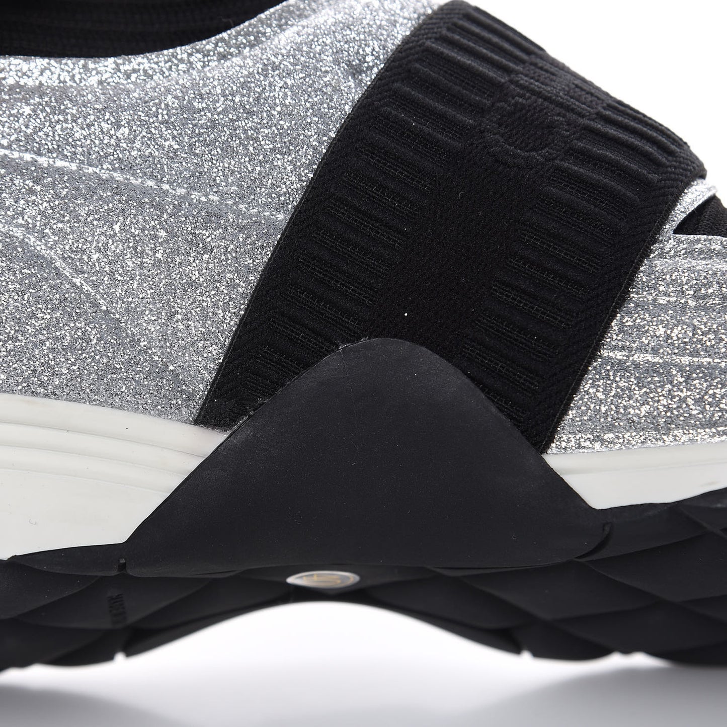 Glitter Stretch Fabric CC Sneakers 40 Black Silver