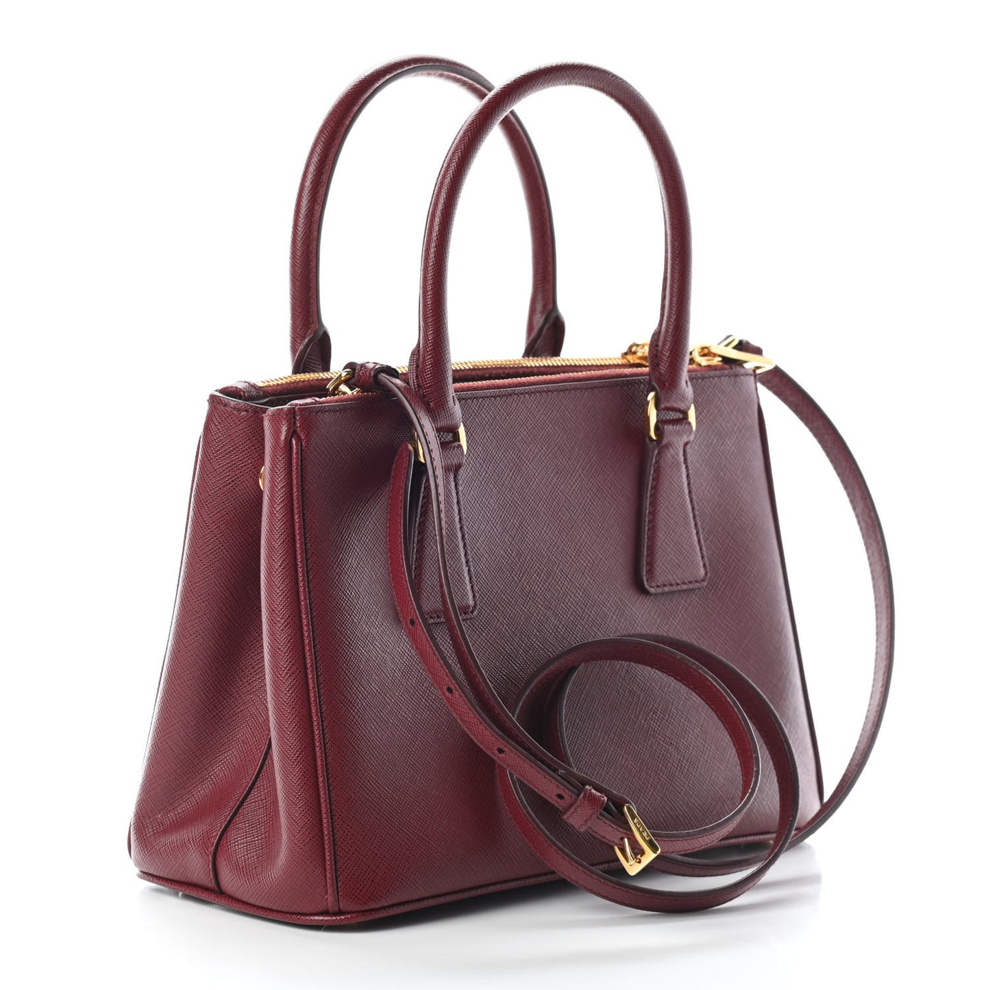 Saffiano Small Galleria Double Zip Tote Cerise