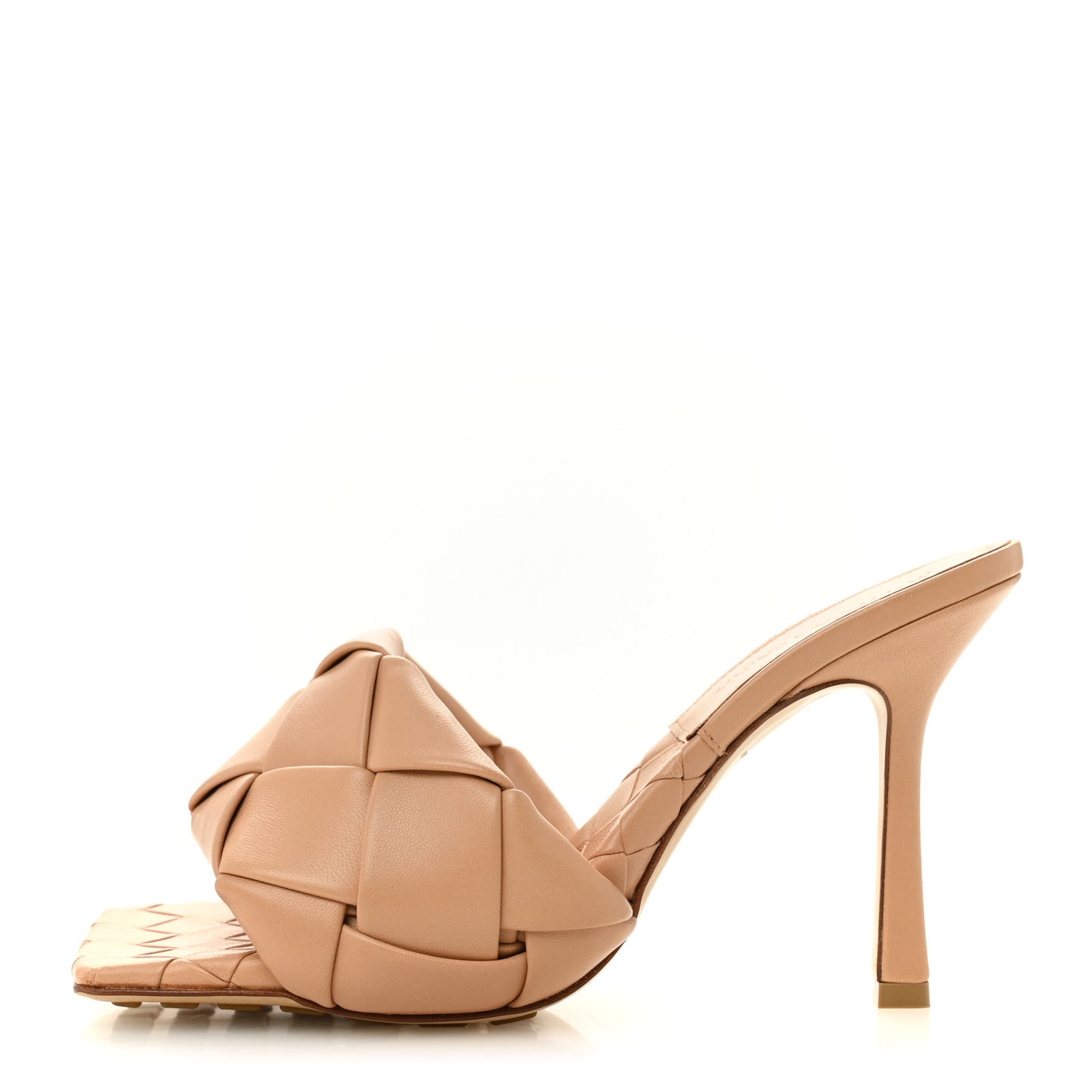 Nappa Maxi Intrecciato Lido Mule Sandals 37 Cipria