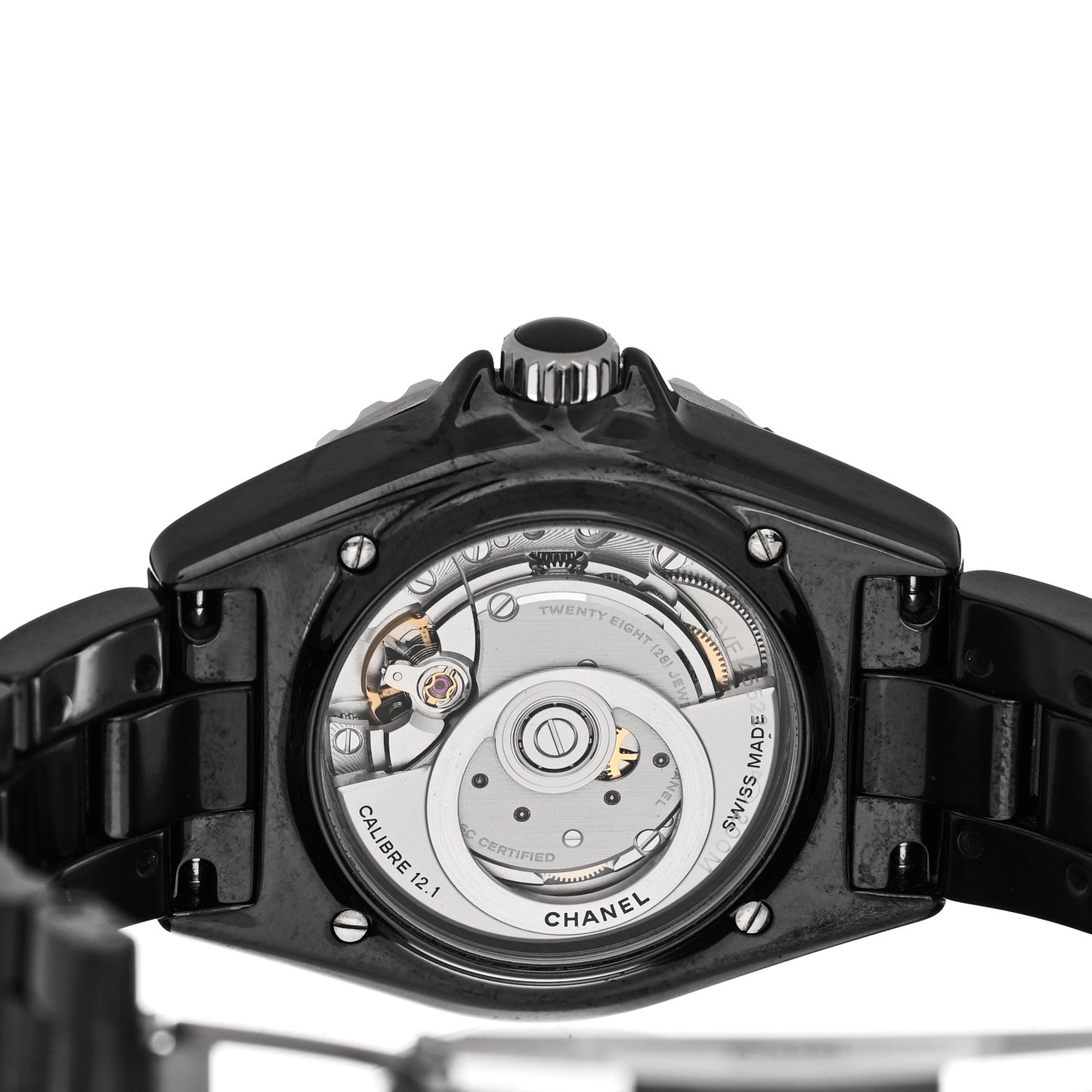 Stainless Steel Ceramic Diamond 38mm J12 Automatic Watch Black