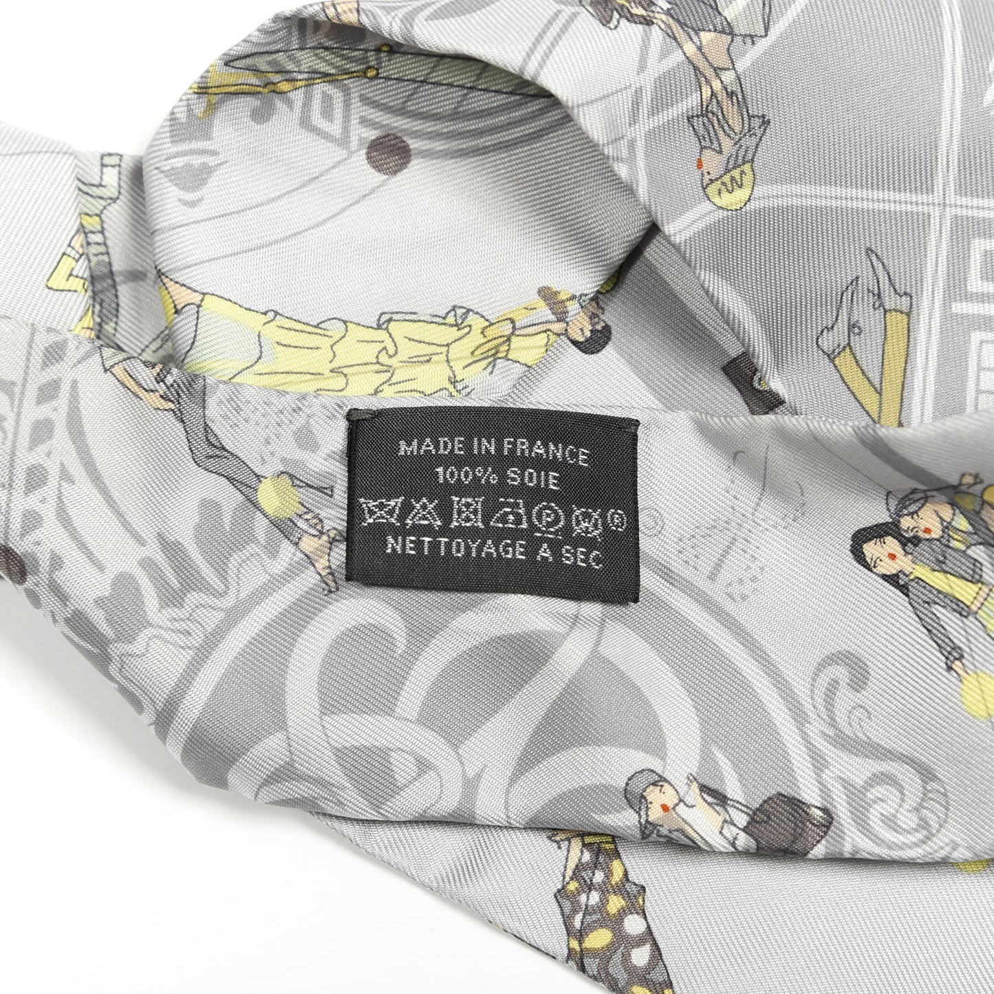 Silk Ex-Libris Les Parisie Twilly Gris Perle Jaune Soufre