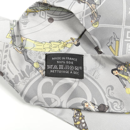 Hermes Silk Ex-Libris Les Parisie Twilly Gris Perle Jaune Soufre 2 of 4