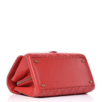 Chanel Shiny Sheepskin Quilted Large Trapezio Flap Red 4 of 12