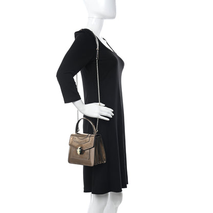 Bulgari Metallic Calfskin Serpenti Forever Top Handle Bronze 2 of 10