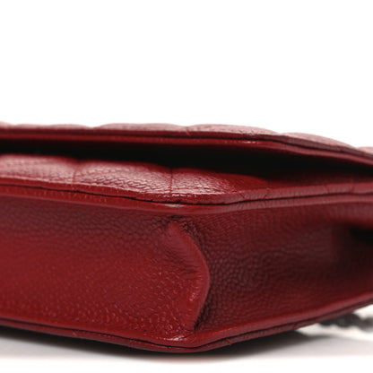 Chanel Caviar Quilted Wallet On Chain WOC Red 11 of 12