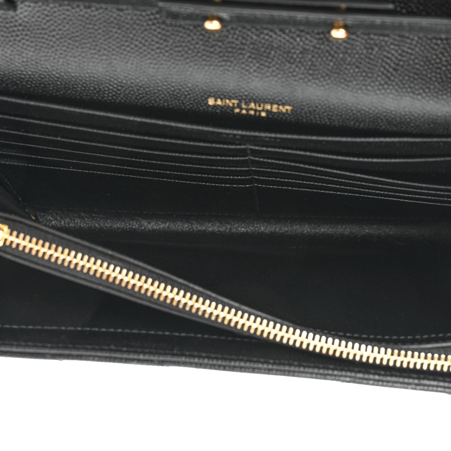 Grain De Poudre Matelasse Chevron Monogram Chain Wallet Black