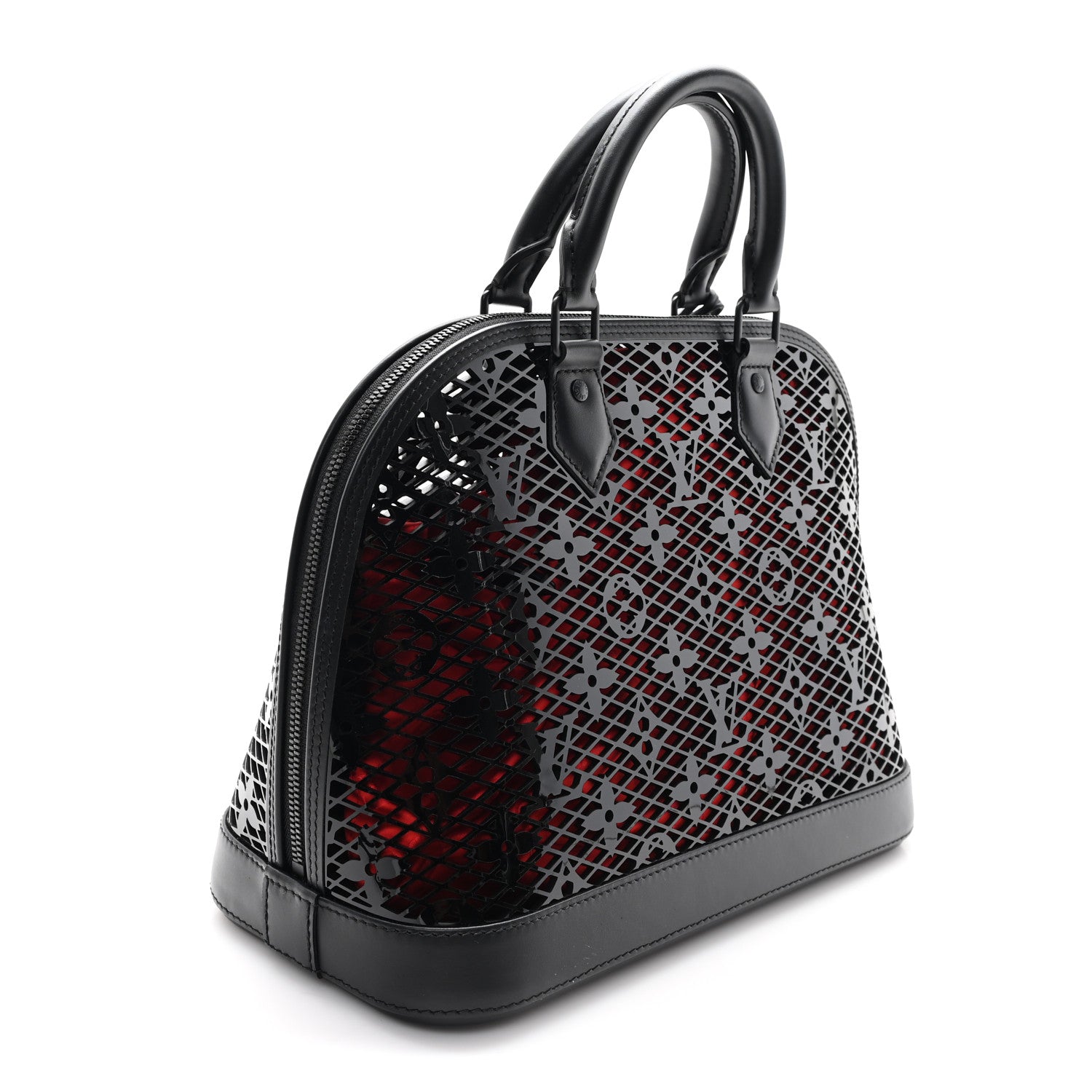 Louis Vuitton Patent Calfskin Laced Monogram Alma PM Black 3 of 10