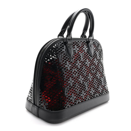 Louis Vuitton Patent Calfskin Laced Monogram Alma PM Black 3 of 10
