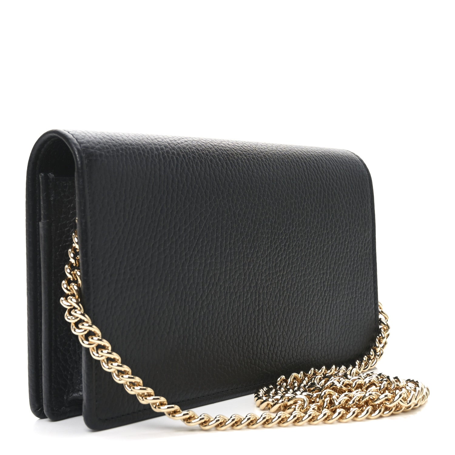 Gucci Calfskin Mini GG Marmont Chain Wallet Black 3 of 10