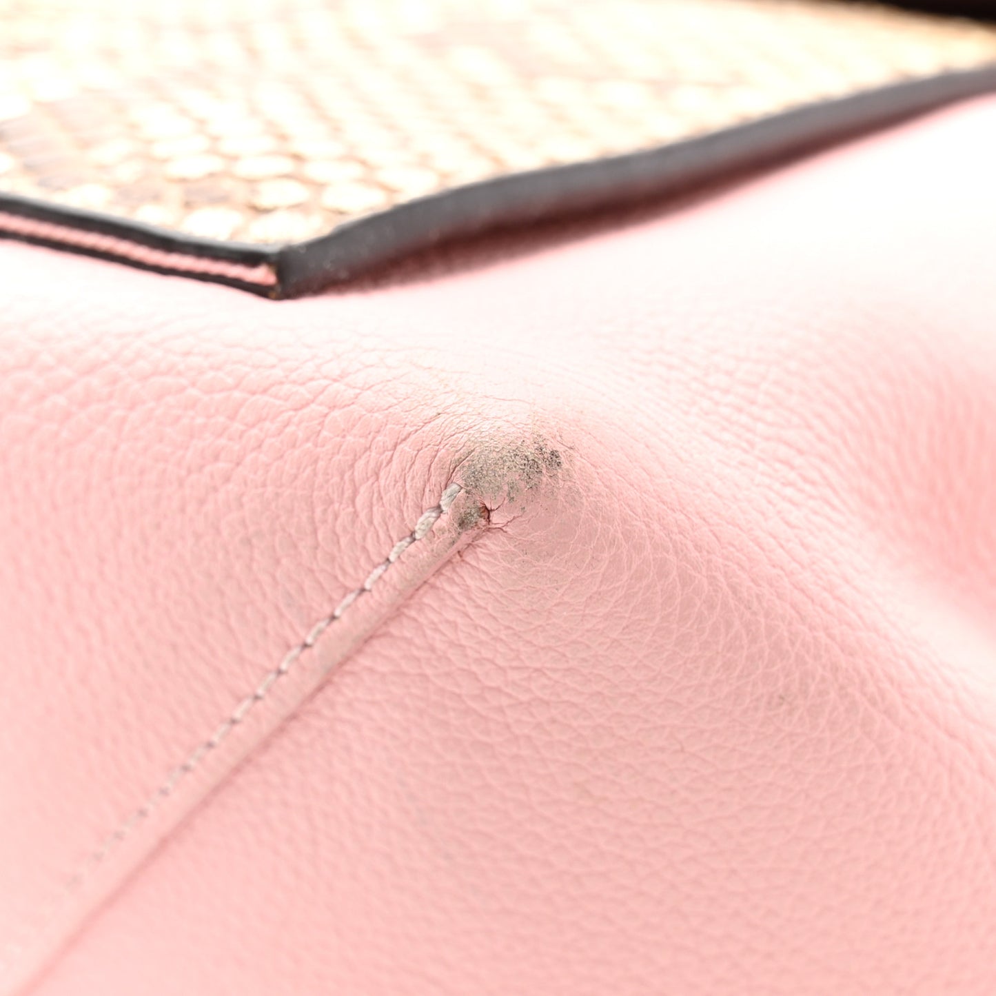 Calfskin Snakeskin Lockme MM Rose Ballerine