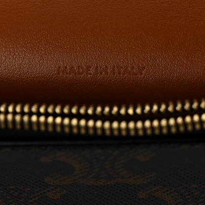 Celine Triomphe Canvas Lambskin Wallet On Strap Tan 7 of 11