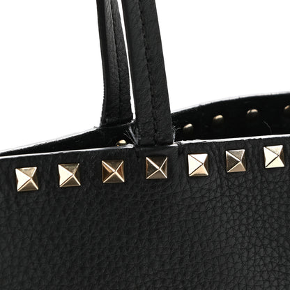 Valentino Garavani Grained Calfskin Rockstud Shoulder Tote Black 10 of 10
