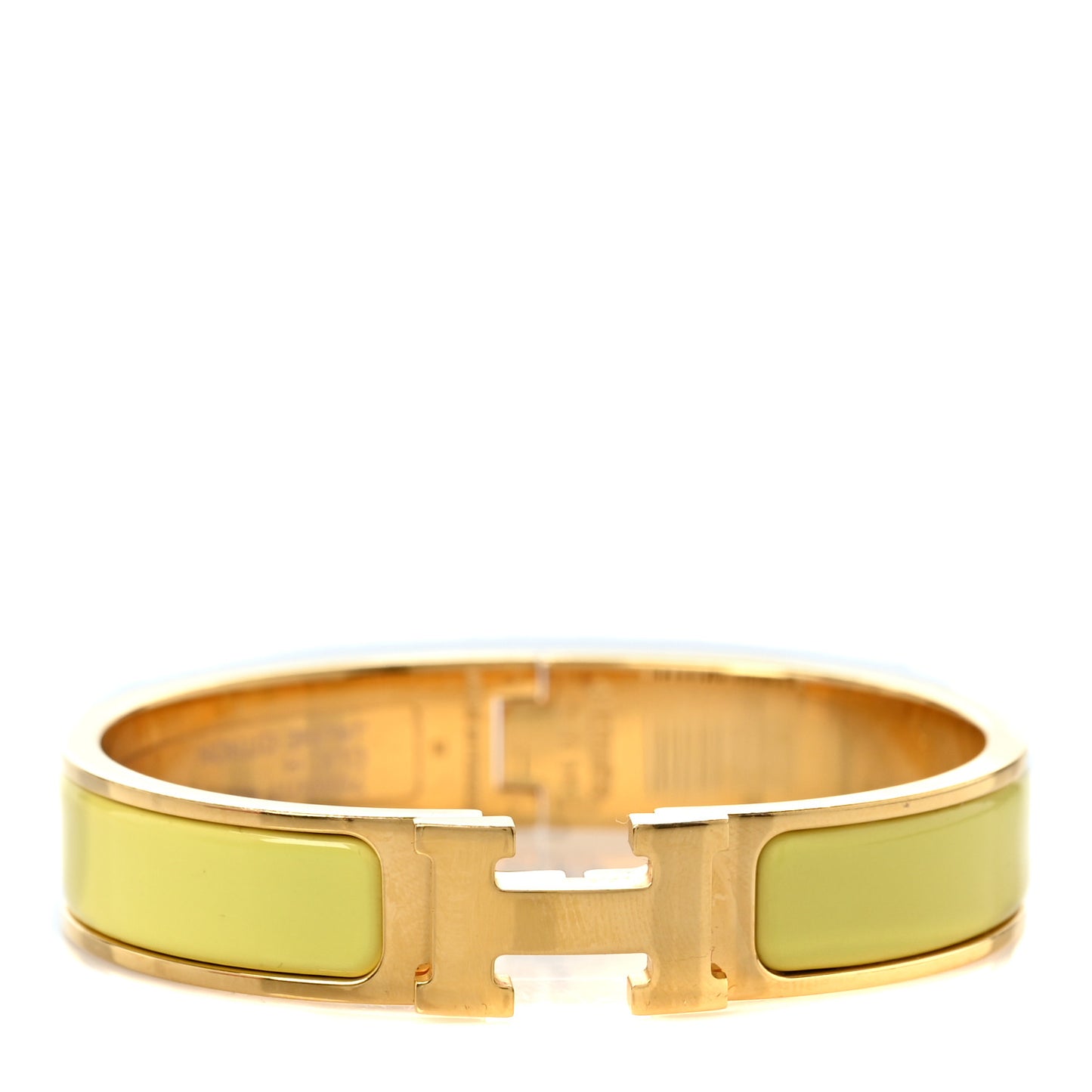 Enamel Narrow Clic Clac H Bracelet PM Jaune Citron