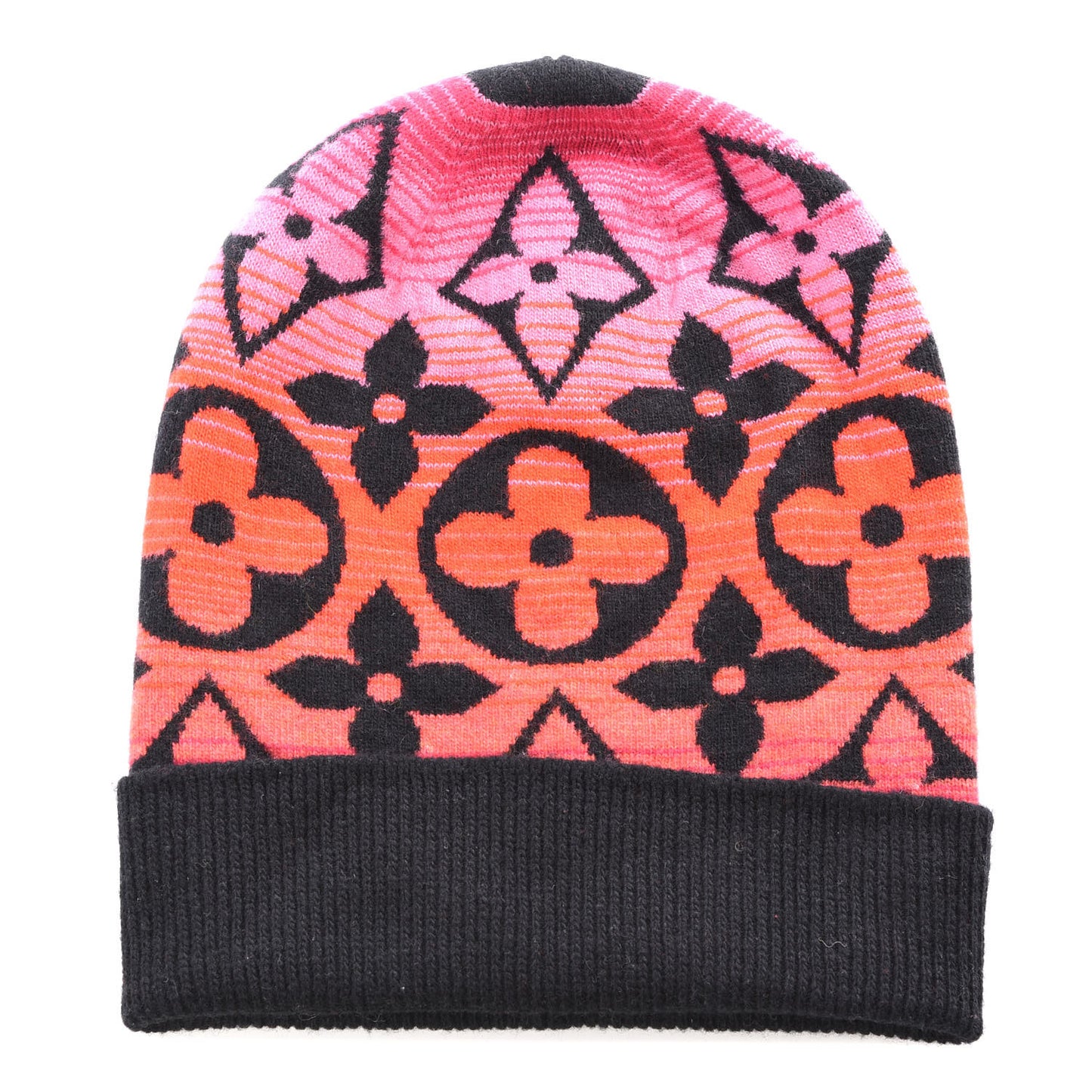 Wool Cashmere Monogram Sunset Snood Hat Black