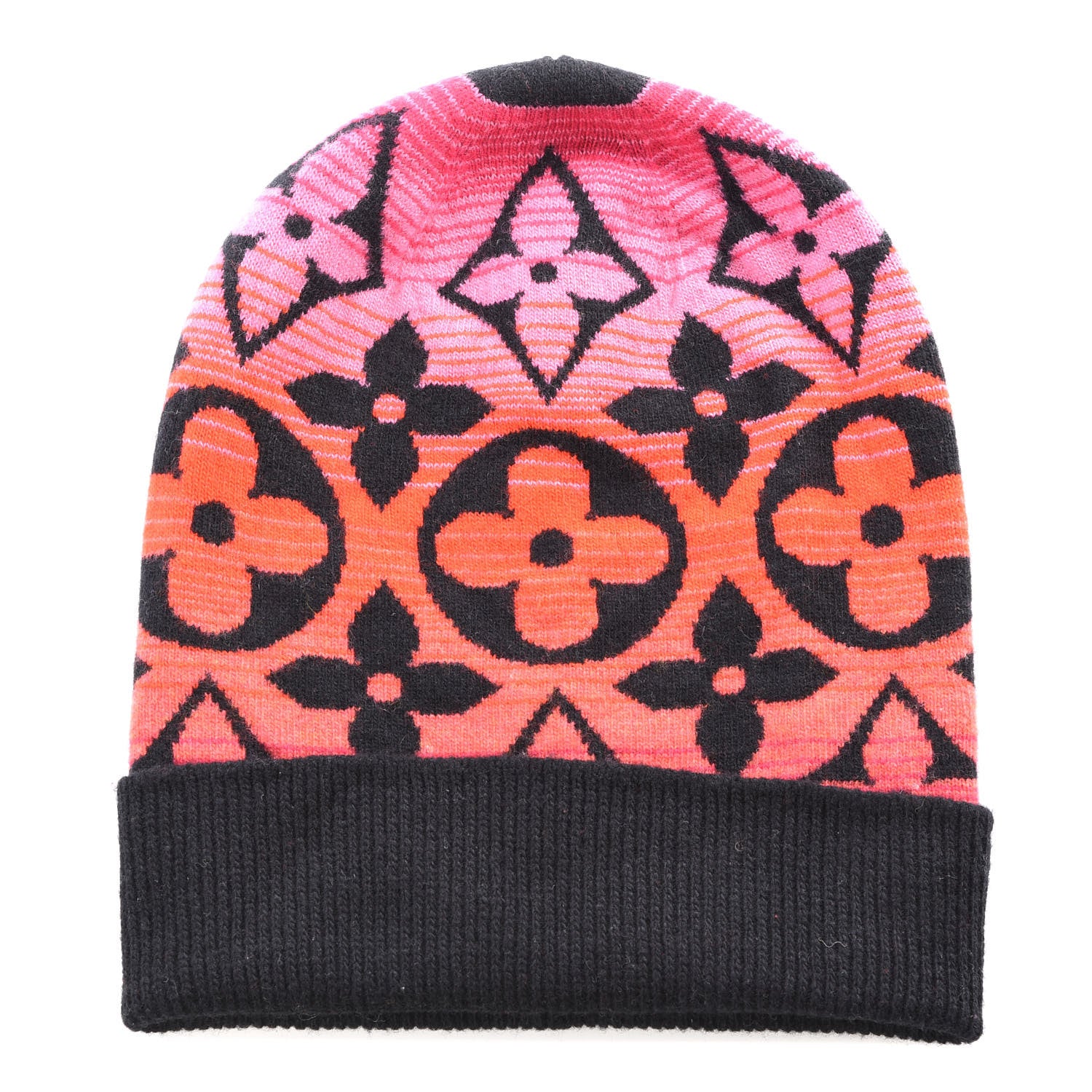 Louis Vuitton Wool Cashmere Monogram Sunset Snood Hat Black 1 of 4
