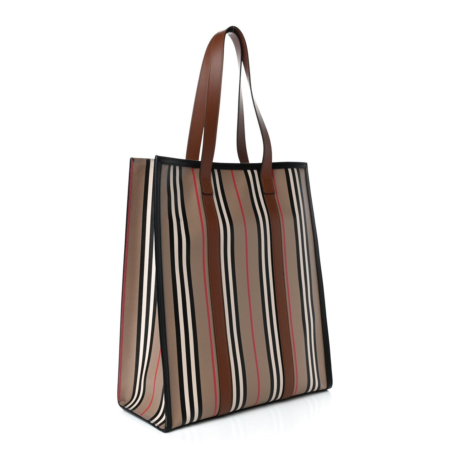 E-Canvas Stripe Book Tote Archive Beige