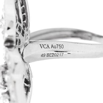 Van Cleef & Arpels 18K White Gold Diamond Flying Butterfly Ring 52 6 5 of 6