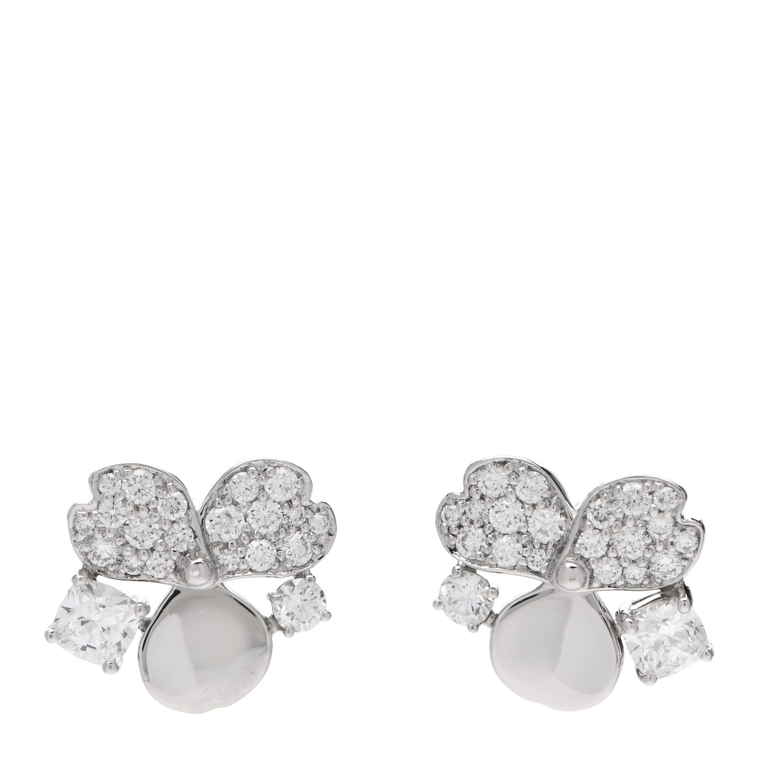 Tiffany Platinum Diamond Paper Flowers Cluster Earrings 1 of 5