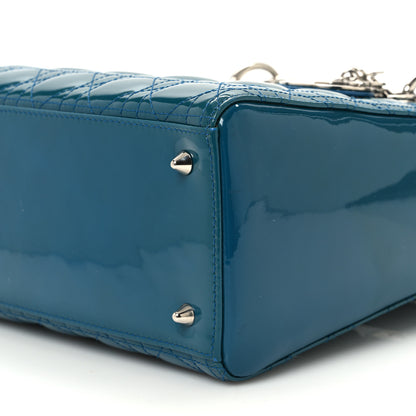 Christian Dior Patent Cannage Medium Lady Dior Blue 11 of 15