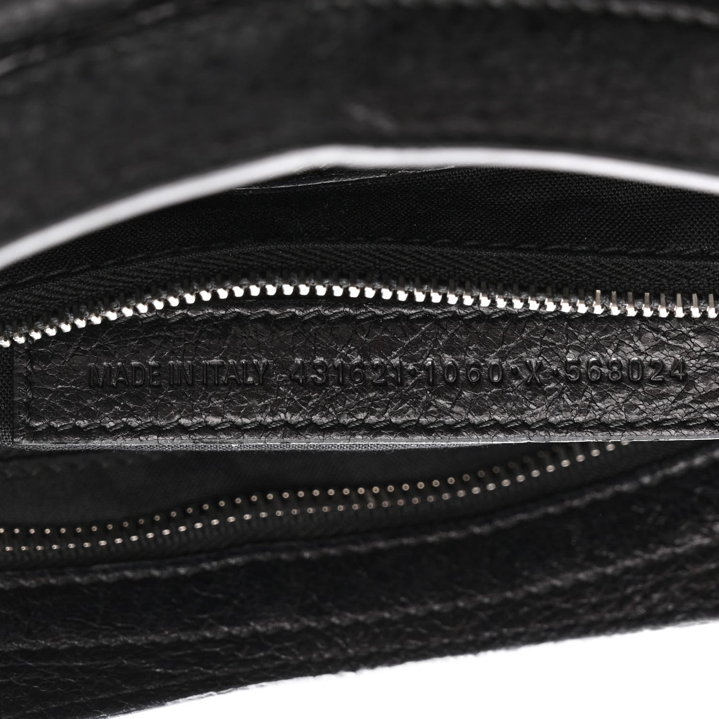 Agneau Classic Silver Hardware S City Logo Strap Black White