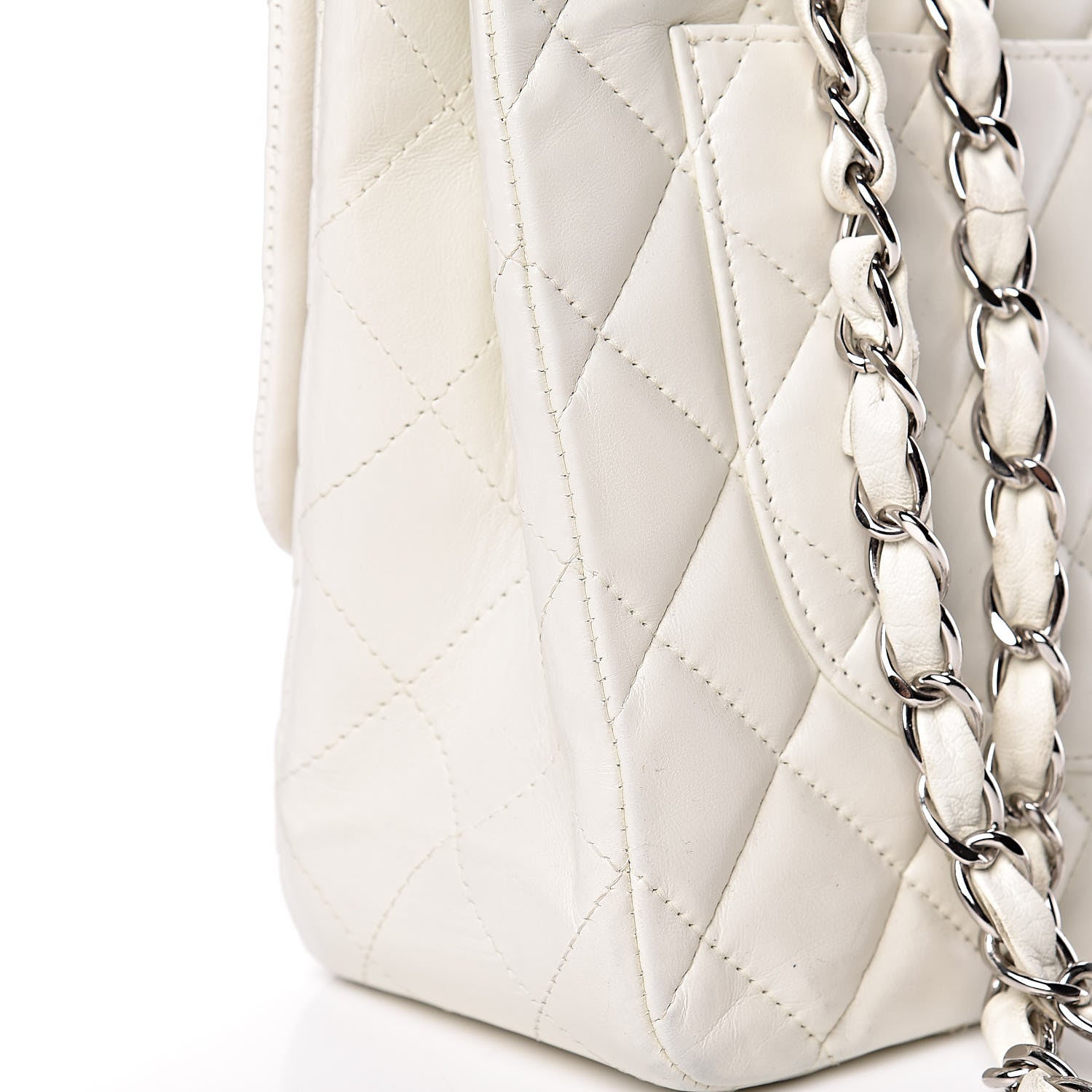Chanel Lambskin Quilted Jumbo Single Flap White 15 of 19